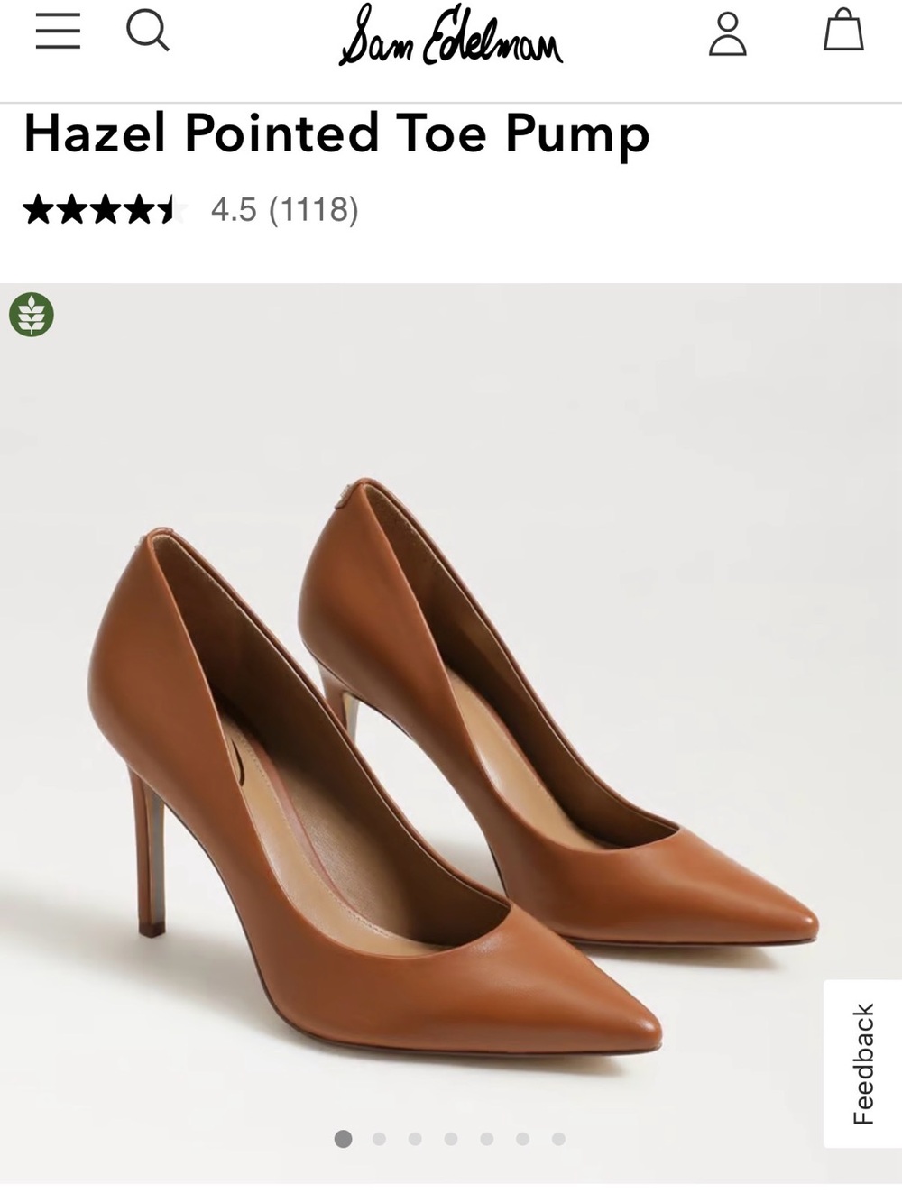 Sam Edelman Hazel Pointed Toe Pump in Saddle